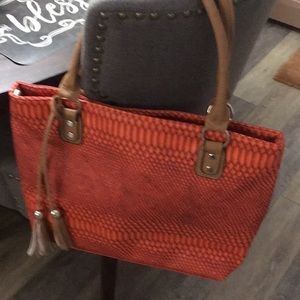 Orange Snake Print Purse